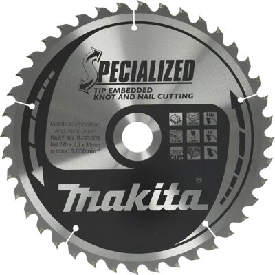 Makita Kreissägeblatt Spezialisiert 270mm, 40 Zähne, 18° Makita Kreissägeblatt Spezialisiert 270mm, 40 Zähne, 18°