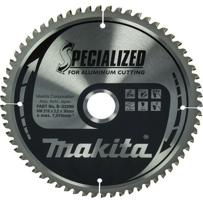 Makita B-33299 Hoja de Sierra Circular para Aluminio - 64Dientes - 216mm Makita B-33299 Hoja de Sierra Circular para Aluminio - 64Dientes - 216mm