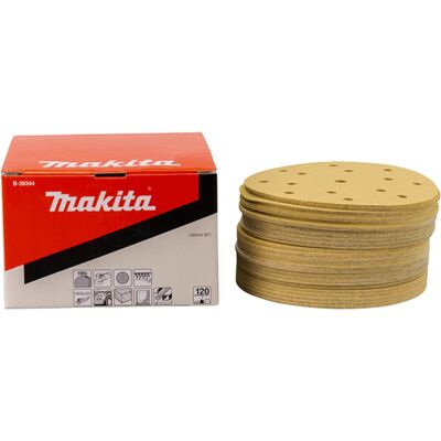 Makita B-39344 Disco Lija 150 mm Grano 120 - 100 pezzi Makita B-39344 Disco Lija 150 mm Grano 120 - 100 pezzi