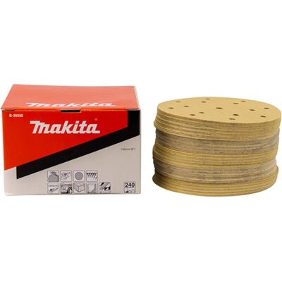 Makita B-39350 Schleiferzubehör - 150mm 240 Körnung - 100 Stück Makita B-39350 Schleiferzubehör - 150mm 240 Körnung - 100 Stück