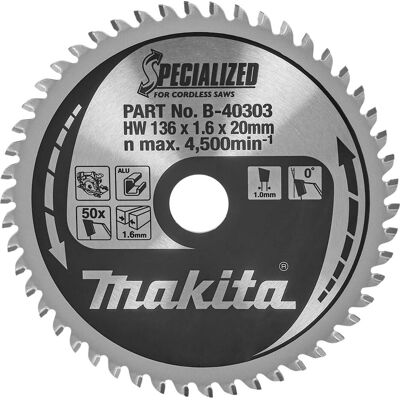 Makita B-40294 Hoja de Sierra Circular de Aluminio - Cortadores de Metal Makita B-40294 Hoja de Sierra Circular de Aluminio - Cortadores de Metal
