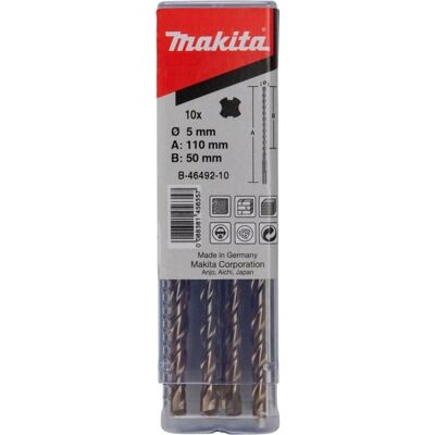 Makita Modell 5x110mm SDS-PLUS Bohrersatz - 10 Stück Makita Modell 5x110mm SDS-PLUS Bohrersatz - 10 Stück