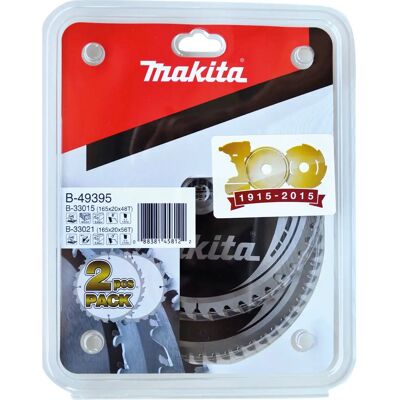 Makita B-49395 Hochpräzises Kreissägeblatt-Set - 165mm, 2 Stück Makita B-49395 Hochpräzises Kreissägeblatt-Set - 165mm, 2 Stück