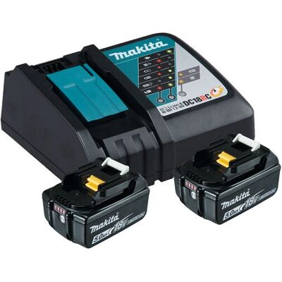 Kit Batteria e Caricabatterie Makita - 18V 5Ah, Nero Kit Batteria e Caricabatterie Makita - 18V 5Ah, Nero