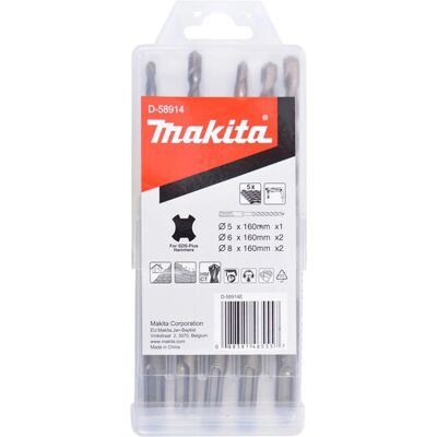 Makita D-58914 Boremix - SDS-plus, 5 stk, 160mm Makita D-58914 Boremix - SDS-plus, 5 stk, 160mm