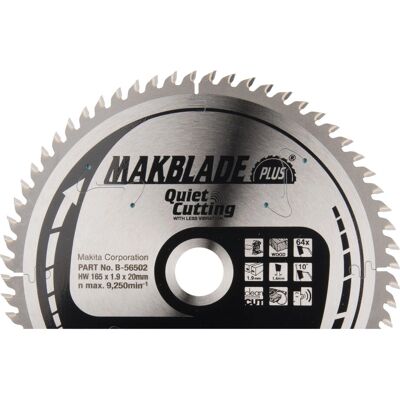 Makita B-56502 Kreissägeblatt - 64 Zähne 165mm - Holz Makita B-56502 Kreissägeblatt - 64 Zähne 165mm - Holz