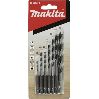 Makita Holzbohrer-Set - 7 Stück - 2-8mm - Sechskant - 75mm Makita Holzbohrer-Set - 7 Stück - 2-8mm - Sechskant - 75mm