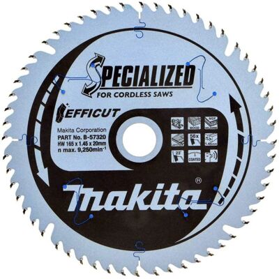 Makita B-57320 TCT Sägeschneide 165x56T für Akku Makita B-57320 TCT Sägeschneide 165x56T für Akku