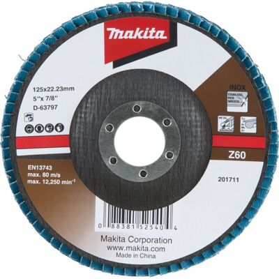 Makita - D-63797 - 125mm - Z60 - Fächerscheibe Makita - D-63797 - 125mm - Z60 - Fächerscheibe