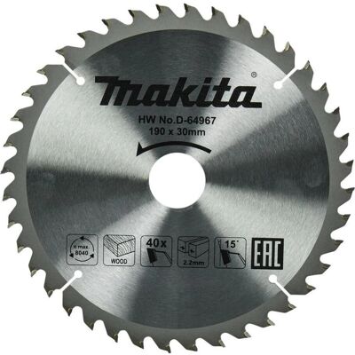 Makita 190x30mm 40Z Trennscheibe - Holz Makita 190x30mm 40Z Trennscheibe - Holz