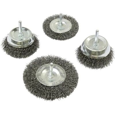 Makita D-65729 - Sets med 4 metallborstar - 63/75/75/100mm - 6mm Montering Makita D-65729 - Sets med 4 metallborstar - 63/75/75/100mm - 6mm Montering