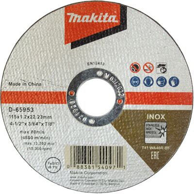 Makita D-65953 Winkelschleifer-Zubehör - 115mm, 22,23mm Bohrung, 1,2mm Dicke Makita D-65953 Winkelschleifer-Zubehör - 115mm, 22,23mm Bohrung, 1,2mm Dicke