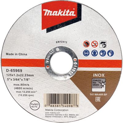 Makita D-65969-12 Winkelschleifer Zubehör - 125mm Trennscheibe Makita D-65969-12 Winkelschleifer Zubehör - 125mm Trennscheibe