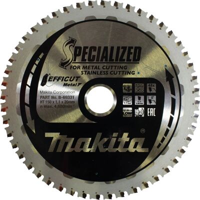 Makita B-69331 Cirkelzaagblad Metaal - 150mm, 48 Tanden Makita B-69331 Cirkelzaagblad Metaal - 150mm, 48 Tanden