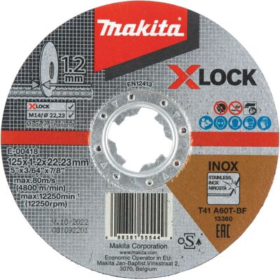Makita E-00474 X-Lock 5 Zoll Trennscheibe für Edelstahl Makita E-00474 X-Lock 5 Zoll Trennscheibe für Edelstahl