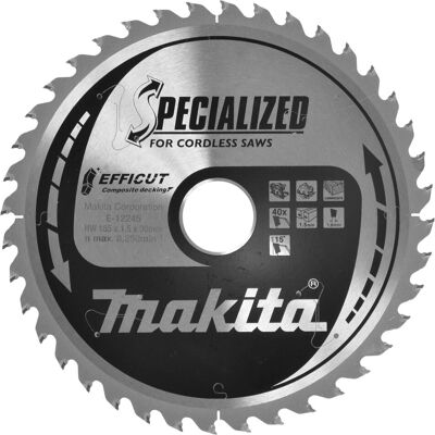 Makita E-12245 Cirkelsågblad - Hållbar, 185mm, 40T Makita E-12245 Cirkelsågblad - Hållbar, 185mm, 40T