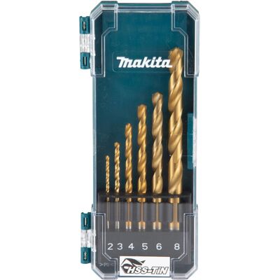 Makita D-72833 Bohrer - 2-8mm Set mit TiN-Beschichtung Makita D-72833 Bohrer - 2-8mm Set mit TiN-Beschichtung