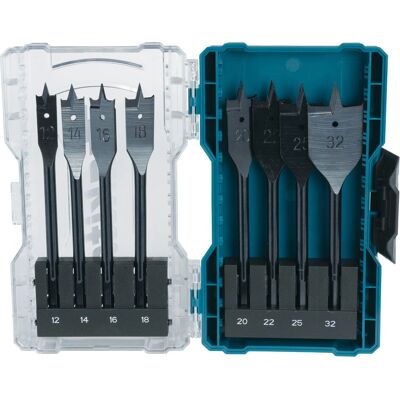 Makita E-08698 Drill Bit Set - Flat, 8 Pieces, Blue Makita E-08698 Drill Bit Set - Flat, 8 Pieces, Blue