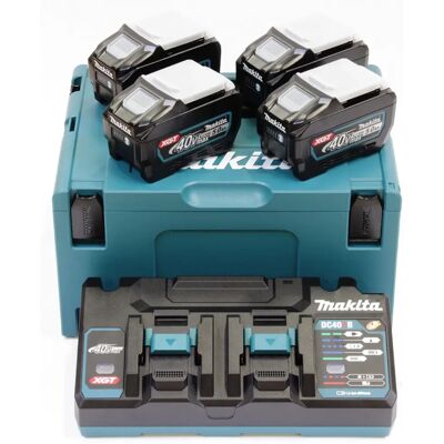 Kit de batteries Makita 40V Max - 4x 5.0Ah + Chargeur double Kit de batteries Makita 40V Max - 4x 5.0Ah + Chargeur double