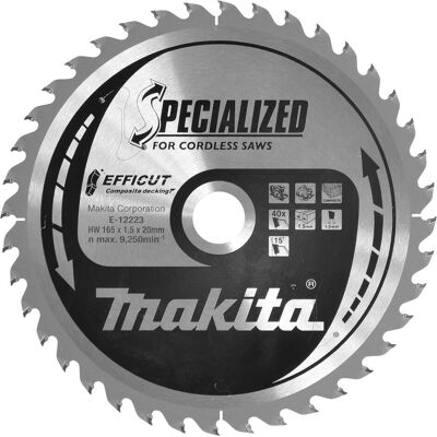 Makita E-12223 Kreissägeblatt - 165 mm, 40 Zähne, für Akku- und Tauchsägen Makita E-12223 Kreissägeblatt - 165 mm, 40 Zähne, für Akku- und Tauchsägen
