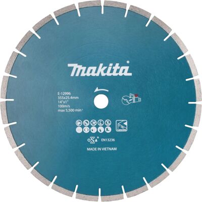 Makita E-12996 Diamantscheibe - Durchmesser 355 mm - Für Beton & Stein Makita E-12996 Diamantscheibe - Durchmesser 355 mm - Für Beton & Stein