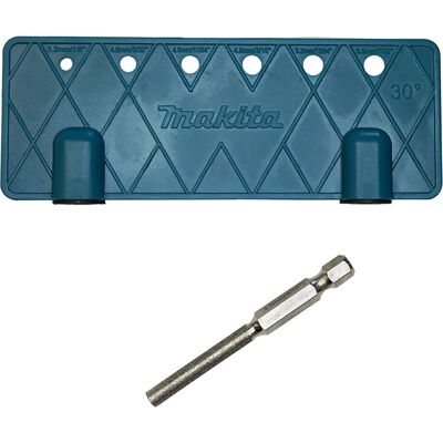 Makita D-75633 Hochleistungs-Kettensägen-Schärfer - Winkelplatte und Feile Makita D-75633 Hochleistungs-Kettensägen-Schärfer - Winkelplatte und Feile