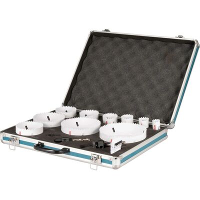 Juego de sierras de corona Makita D-75764 - 10/13 piezas, 22-127mm Juego de sierras de corona Makita D-75764 - 10/13 piezas, 22-127mm
