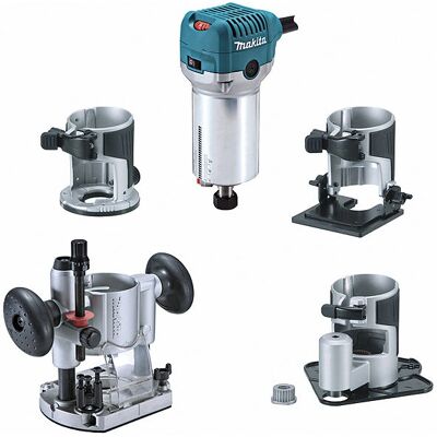 Makita RT0700CX3J Fresadora - Velocidad variable - 8mm - 40mm - 710W - Negro, Azul, Acero inoxidable - Fresadora/Recortadora Makita RT0700CX3J Fresadora - Velocidad variable - 8mm - 40mm - 710W - Negro, Azul, Acero inoxidable - Fresadora/Recortadora