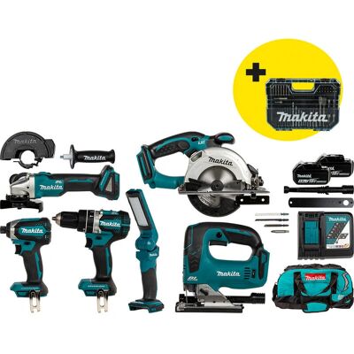 Makita DLX6082T Akku-Set - Bohrer, Schrauber, Säge, Schleifer Makita DLX6082T Akku-Set - Bohrer, Schrauber, Säge, Schleifer