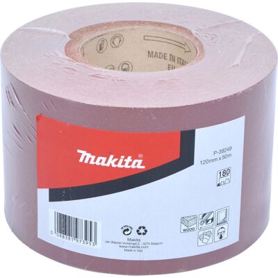 Makita P-38249 Schleifpapierrolle - 180 Körnung, 50m, Rot Makita P-38249 Schleifpapierrolle - 180 Körnung, 50m, Rot