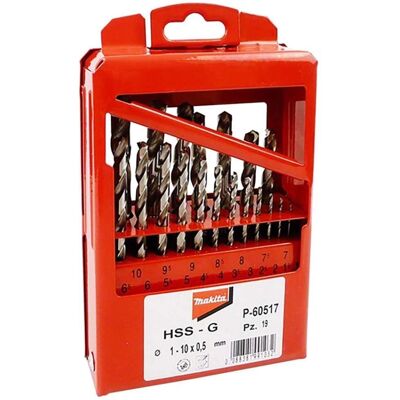 Set de Burghie Makita - 19 bucăți HSS-G pentru metal 1-10mm Set de Burghie Makita - 19 bucăți HSS-G pentru metal 1-10mm