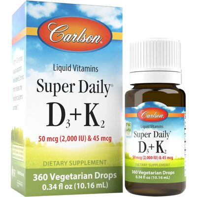 Carlson Super Daily D3+K2 - Liquid Vitamin Supplement Carlson Super Daily D3+K2 - Liquid Vitamin Supplement