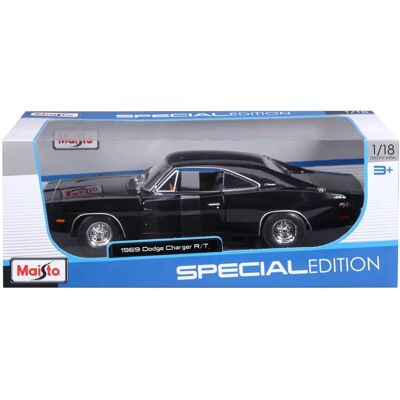 Maisto Dodge Charger R/T 1969 Svart 1:18 Skala Modellbil Maisto Dodge Charger R/T 1969 Svart 1:18 Skala Modellbil