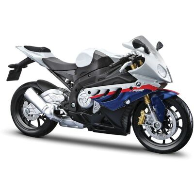 Modèle moulé BMW S1000 RR - Blanc et Bleu - Moto Modèle moulé BMW S1000 RR - Blanc et Bleu - Moto