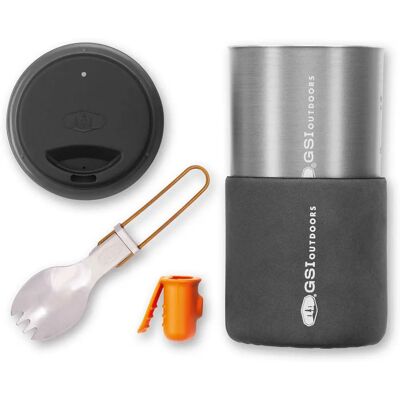 GSI Outdoors Compact Camping Cookware Set - 0.6L, Black, Copper, Grey, Orange GSI Outdoors Compact Camping Cookware Set - 0.6L, Black, Copper, Grey, Orange