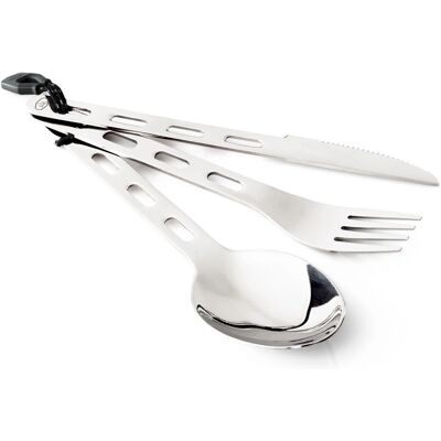 Set de ustensile de camping Glacier Stainless 3 piese GSI Outdoors Set de ustensile de camping Glacier Stainless 3 piese GSI Outdoors