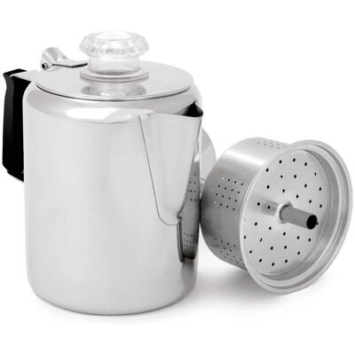 GSI Outdoors Glacier RVS 3-Kops Percolator - Duurzaam & Gemakkelijk in Gebruik GSI Outdoors Glacier RVS 3-Kops Percolator - Duurzaam & Gemakkelijk in Gebruik