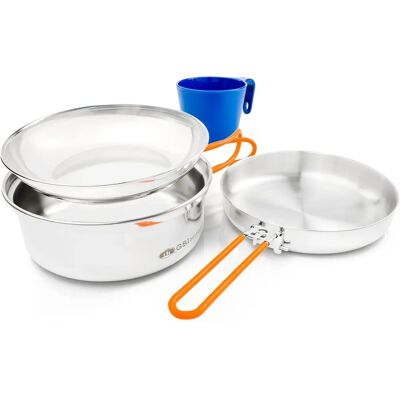 GSI Outdoors Glacier Stainless 1 Persona Set di Pentole - Campeggio GSI Outdoors Glacier Stainless 1 Persona Set di Pentole - Campeggio