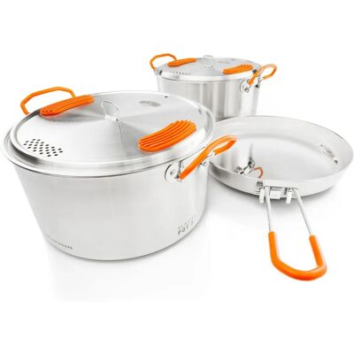 GSI Outdoors GSI Glacier Edelstahl Basis Camper Medium 3L + 2L - Kochgeschirr-Set GSI Outdoors GSI Glacier Edelstahl Basis Camper Medium 3L + 2L - Kochgeschirr-Set