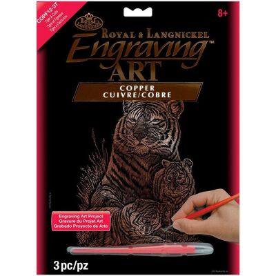 Royal & Langnickel Gravure en Cuivre - Tigre & Cubs - Kit d'Art de Gravure Royal & Langnickel Gravure en Cuivre - Tigre & Cubs - Kit d'Art de Gravure