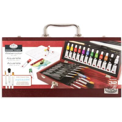 Ensemble d'art en boîte en bois Royal Brush - Aquarelle 30 pièces Ensemble d'art en boîte en bois Royal Brush - Aquarelle 30 pièces