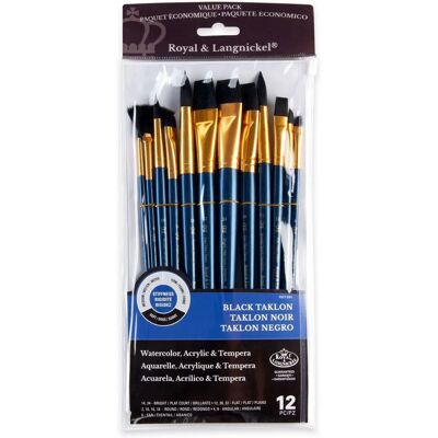 Royal & Langnickel Schwarzes Taklon Mischfarben Langes Griff Pinselset - Pinselset Royal & Langnickel Schwarzes Taklon Mischfarben Langes Griff Pinselset - Pinselset