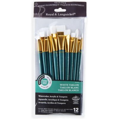 Royal & Langnickel Zip N'primo Set Medium Bianco Taklon - Set di pennelli Royal & Langnickel Zip N'primo Set Medium Bianco Taklon - Set di pennelli