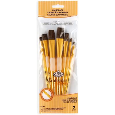 Royal & Langnickel Rcc 403 - Set di 7 pennelli piatti in pelo di cammello - Crafters Choice Royal & Langnickel Rcc 403 - Set di 7 pennelli piatti in pelo di cammello - Crafters Choice
