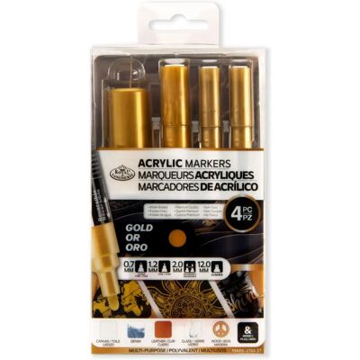 Marqueurs Acryliques Royal & Langnickel Pointe Variée Ensemble Or - Fournitures Artistiques - Publicité Marqueurs Acryliques Royal & Langnickel Pointe Variée Ensemble Or - Fournitures Artistiques - Publicité