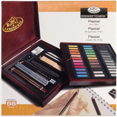 Ensemble d'Art Pastel Royal & Langnickel - Pastel, Boîte en Bois, 56 pièces Ensemble d'Art Pastel Royal & Langnickel - Pastel, Boîte en Bois, 56 pièces