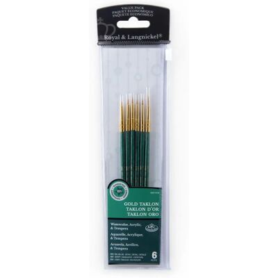 Royal & Langnickel Gold Taklon Feine Detail Pinsel Set von 6 - Malpinsel-Set Royal & Langnickel Gold Taklon Feine Detail Pinsel Set von 6 - Malpinsel-Set