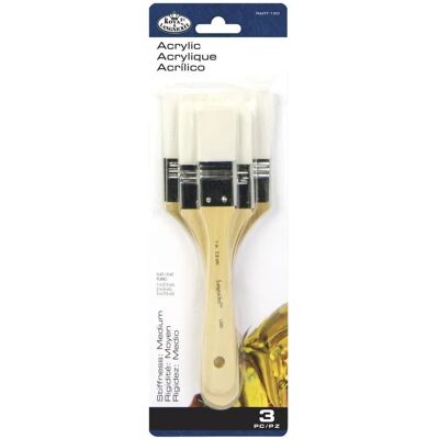Royal & Langnickel White Taklon Flat Brush Set - Paint Brush Set Royal & Langnickel White Taklon Flat Brush Set - Paint Brush Set