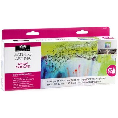 Royal & Langnickel Essentials Neon Acrylic Ink Set - Acrylic Ink Set Royal & Langnickel Essentials Neon Acrylic Ink Set - Acrylic Ink Set