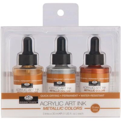 Royal & Langnickel Essentials Acrylic Ink Metallic Colours Set - Acrylic Ink Set Royal & Langnickel Essentials Acrylic Ink Metallic Colours Set - Acrylic Ink Set